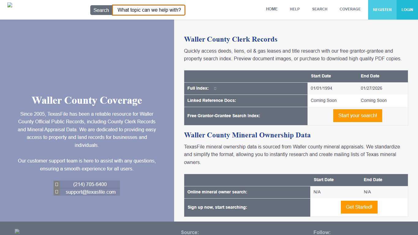 Waller County Clerk Official Public Records TexasFile