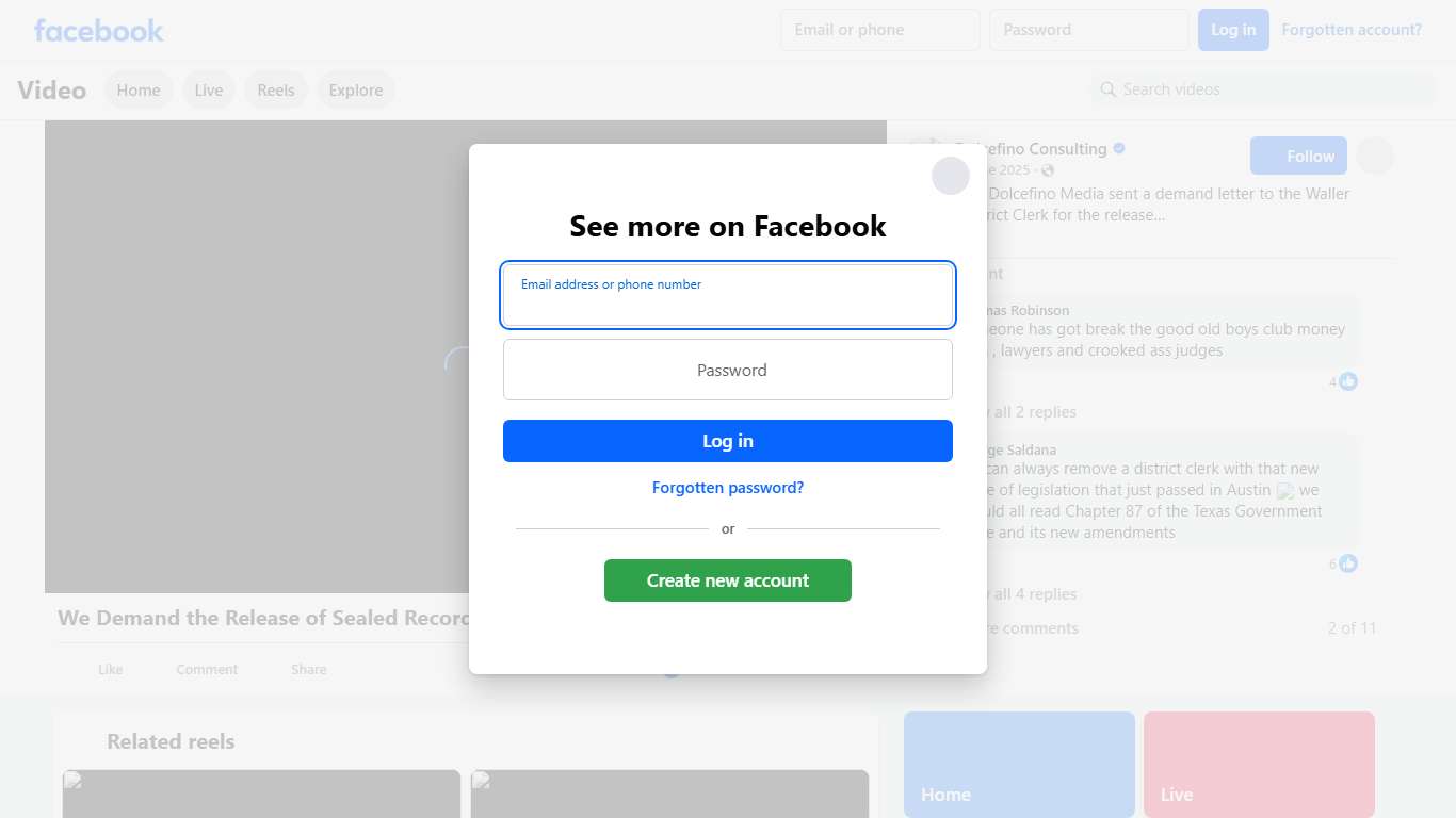Lawyers for Dolcefino Media sent a demand letter to the Waller County District Clerk for the release of sealed court records in a high stakes divorce case involving the founder of NewQuest Properties. Dolcefino Consulting Facebook